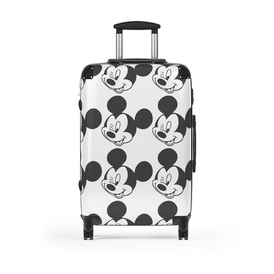 Retro Mickey Mouse Pattern Suitcase | Cartoon Travel Luggage