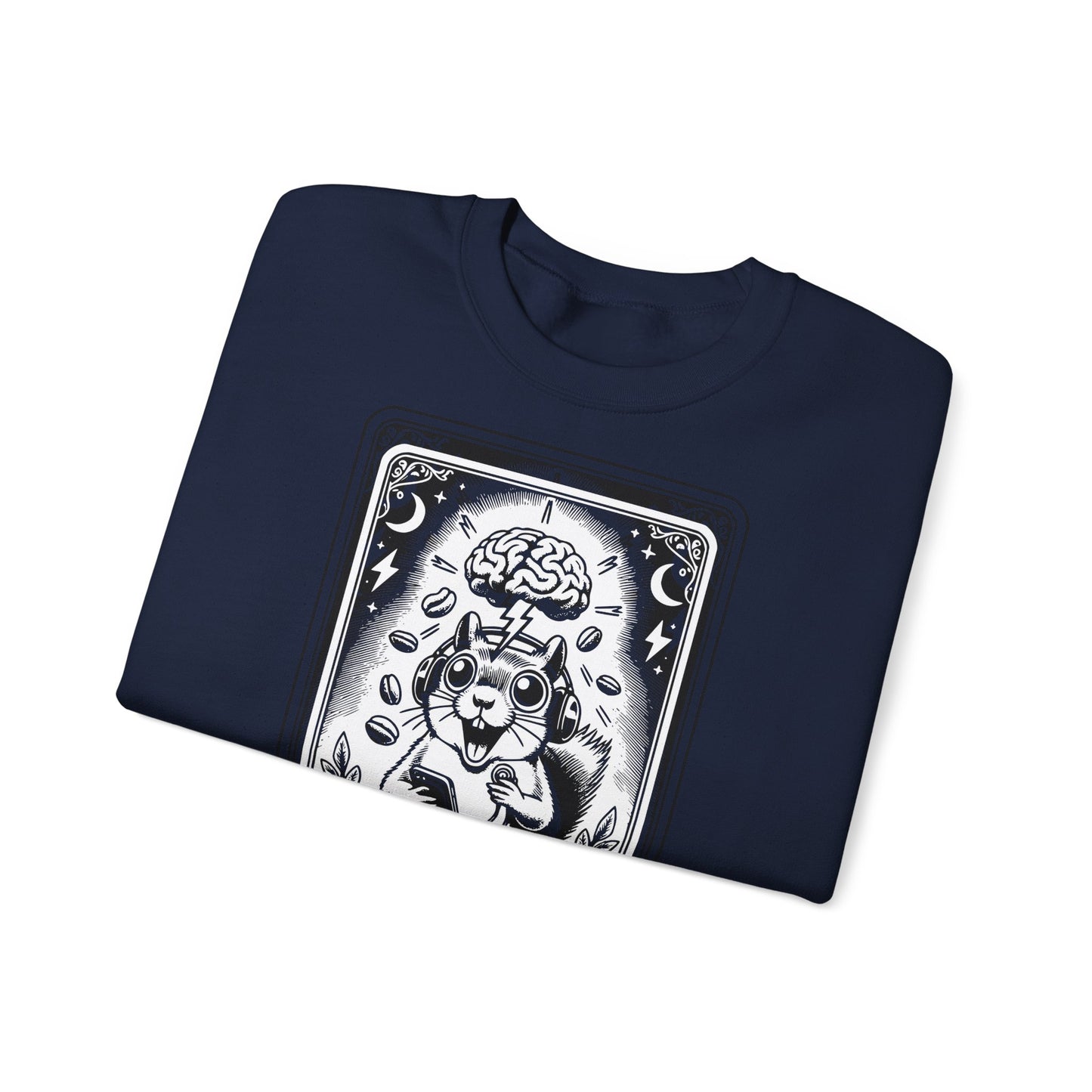 ADHD Tarot Card Squirrel sweatshirt | Crewneck, Psychedelic Brain Illustration