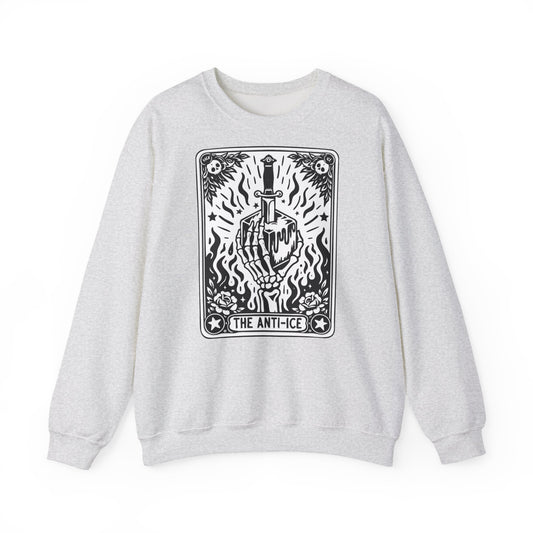 The Anti-Ice tarot dagger illustration Sweatshirt | Occult skeleton art
