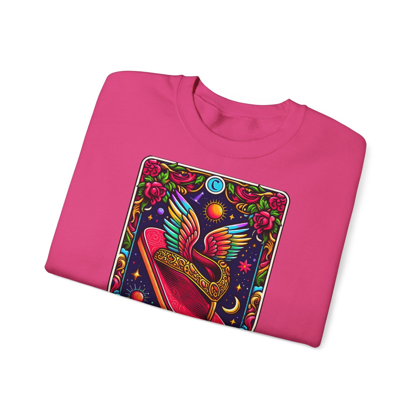 Winged Sombrero Sweatshirt | Lotería Style Mexican Card Art