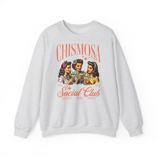 Chismosa Social Club Sweatshirt | Retro Women Chatting Graphic