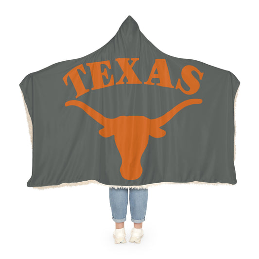 Texas Longhorn Head Snuggle Blanket | Hooded Throw, College Spirit