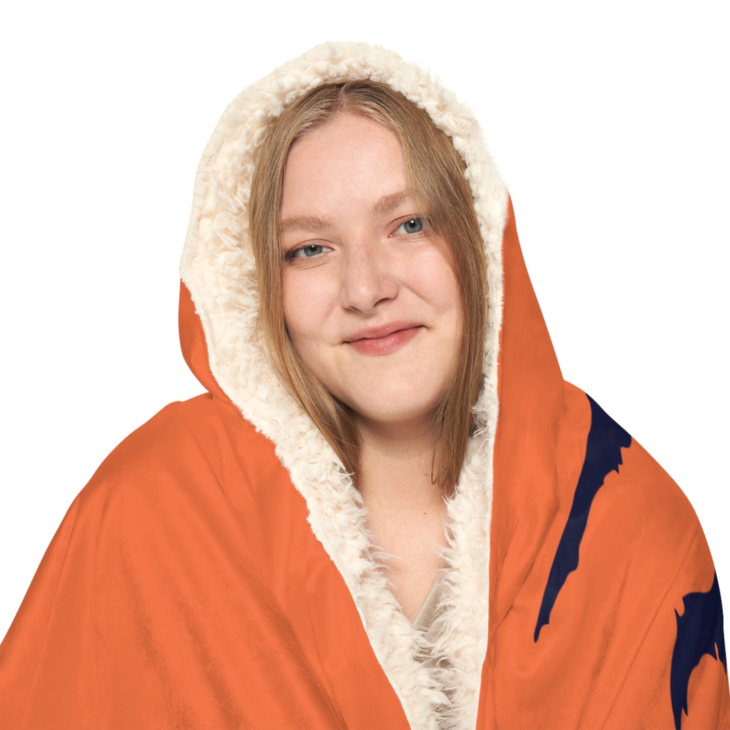 Bear Paw with C Logo Snuggle Blanket | Orange Navy Team Throw