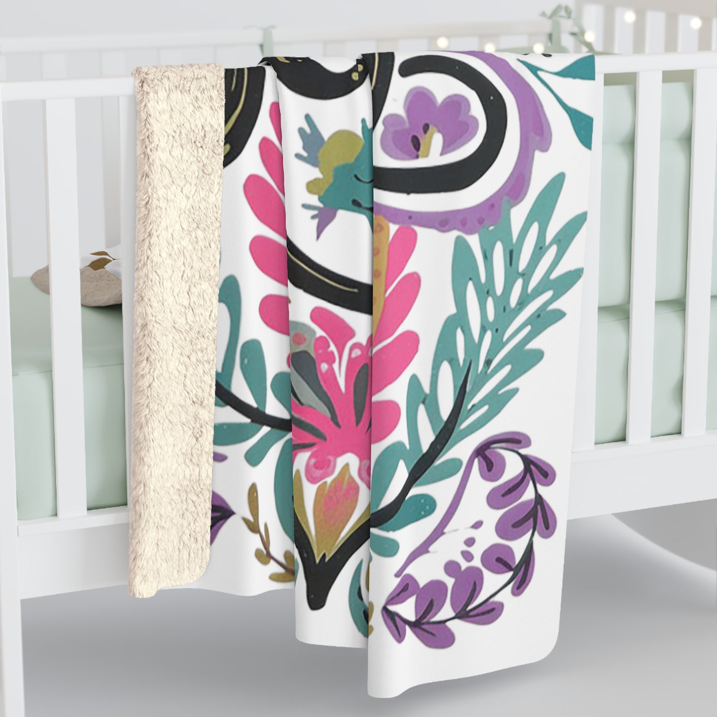 Daughter of the King Sherpa Fleece Blanket | Floral Scripture Throw