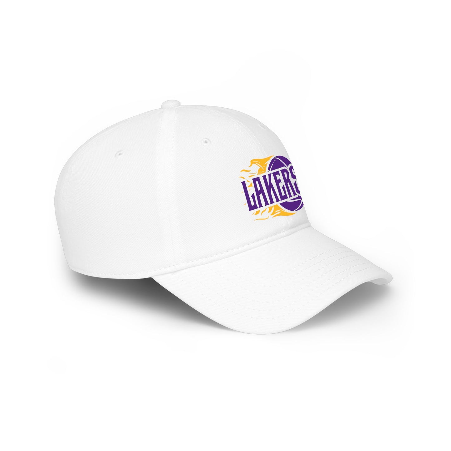 Lakers Flame Basketball Cap | Purple Yellow Logo Embroidered