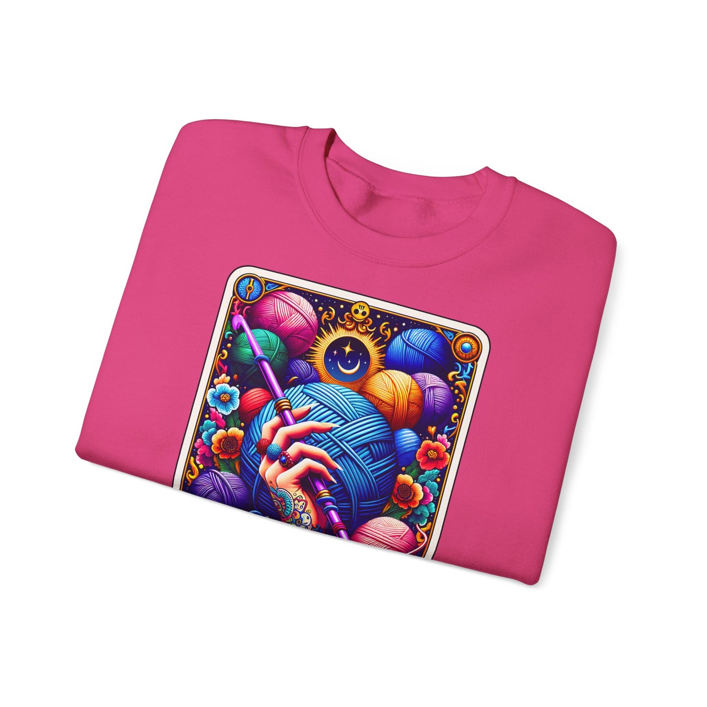 The Hooker knitting tarot art Crewneck Sweatshirt | yarn, crochet, colorful