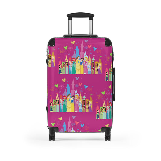 Princess Castle Pattern Suitcase | Pink Travel Luggage