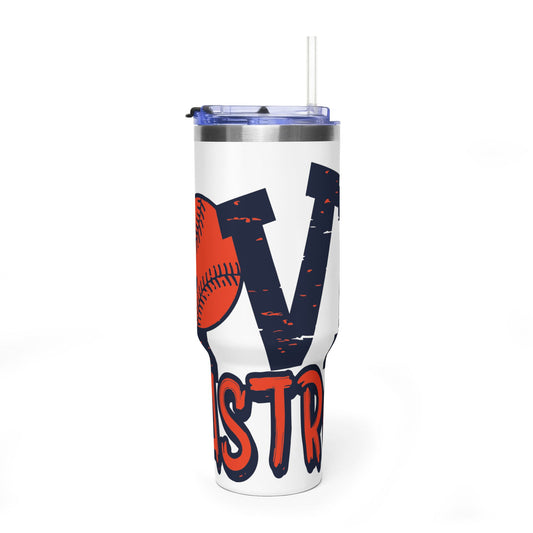 Love Baseball 40oz Tumbler | Softball Heart Baseball Design