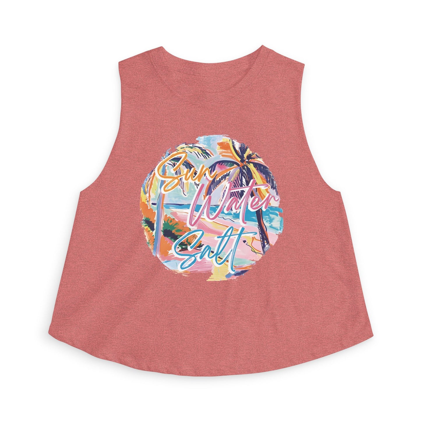 Sun, Water, Surf Crop Top – Retro Tropical Palm Beach Tank