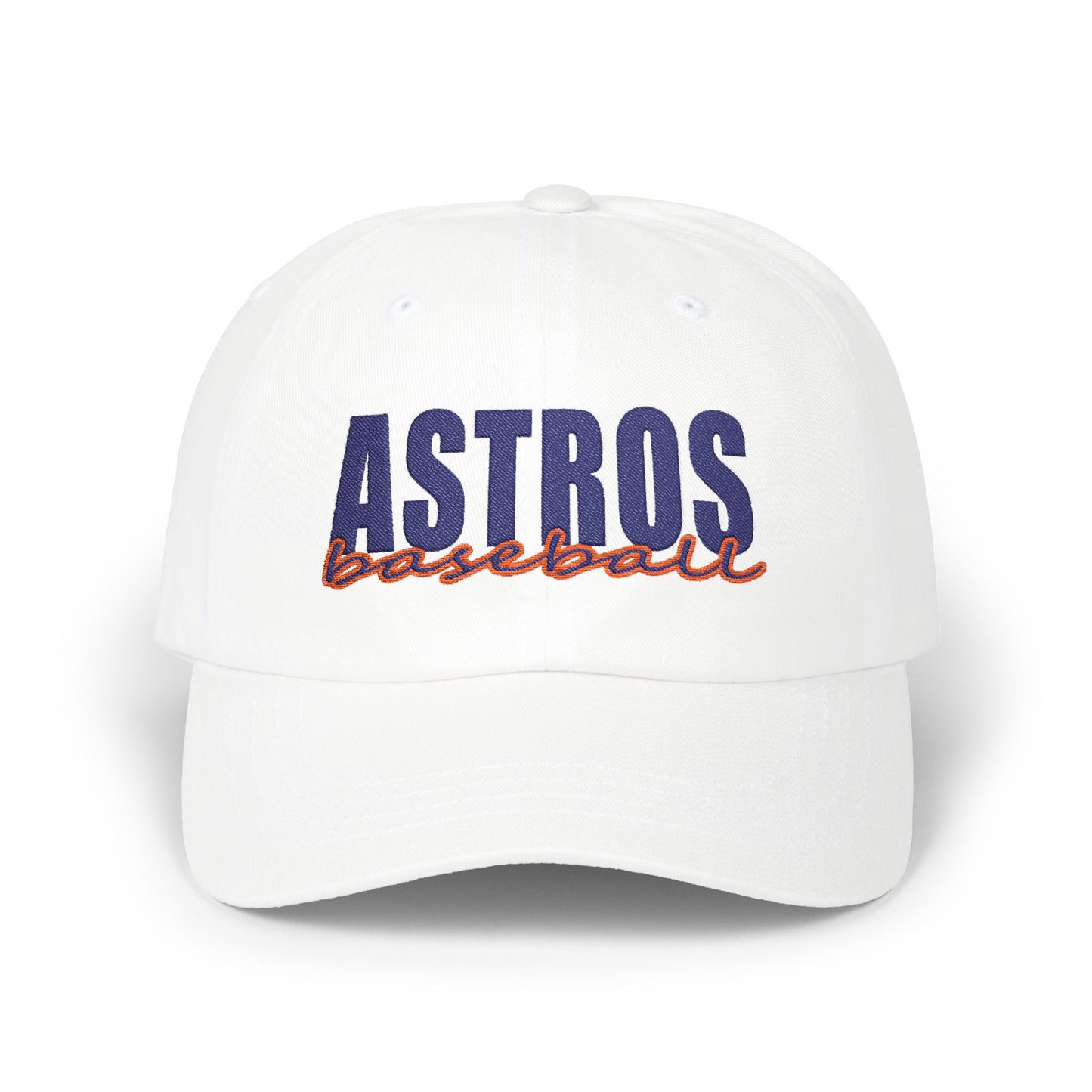 Astros baseball Dad Cap | Embroidered white baseball cap