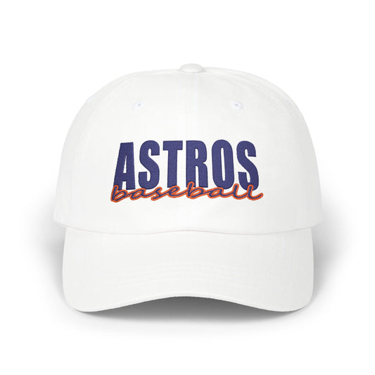 Astros baseball Dad Cap | Embroidered white baseball cap
