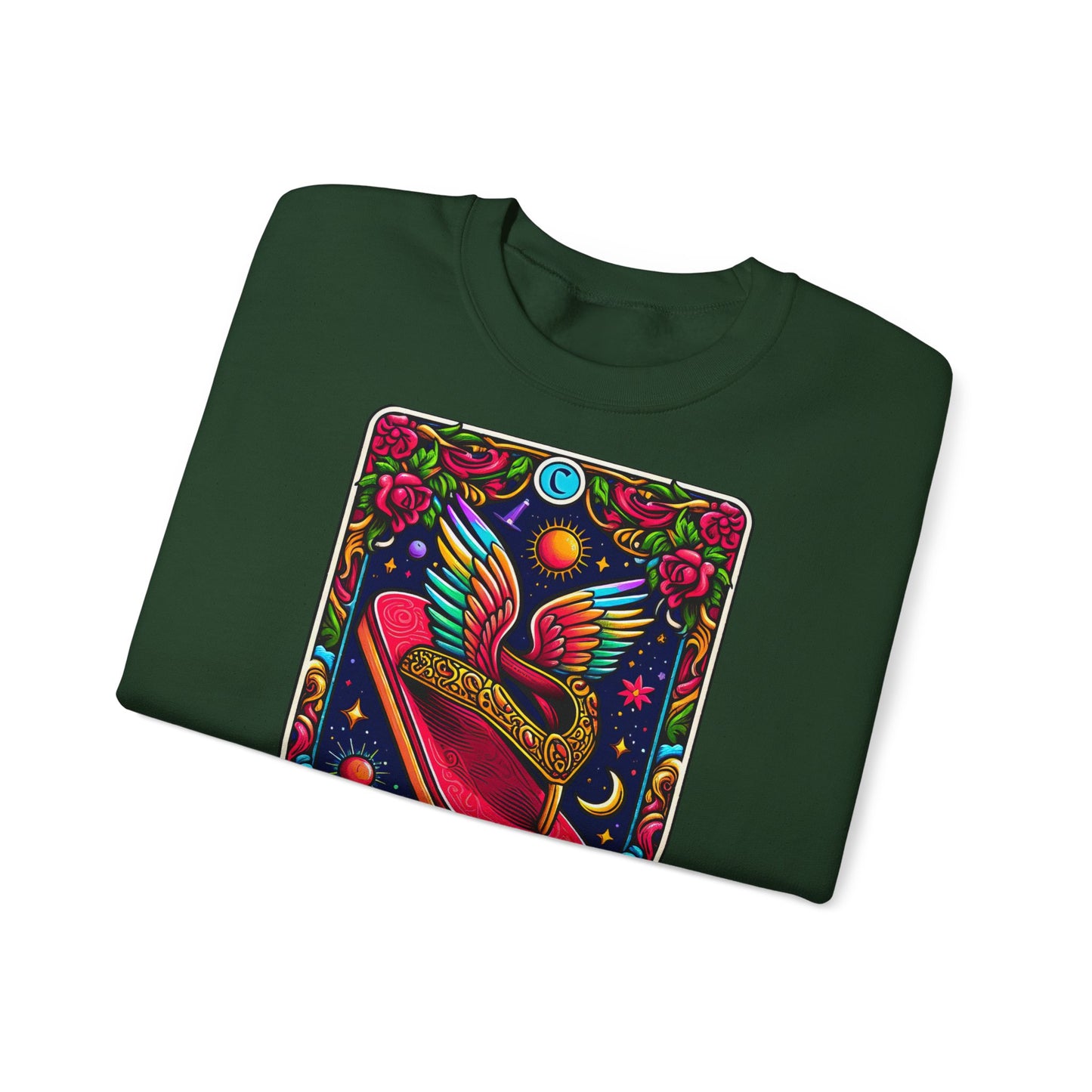 Winged Sombrero Sweatshirt | Lotería Style Mexican Card Art