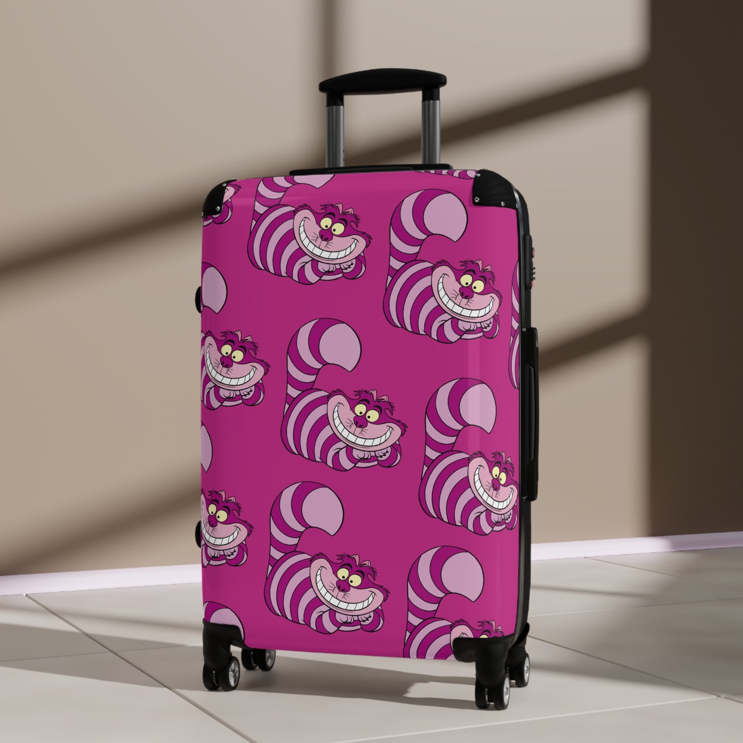 Cheshire Cat Pattern Suitcase | Pink Travel Luggage