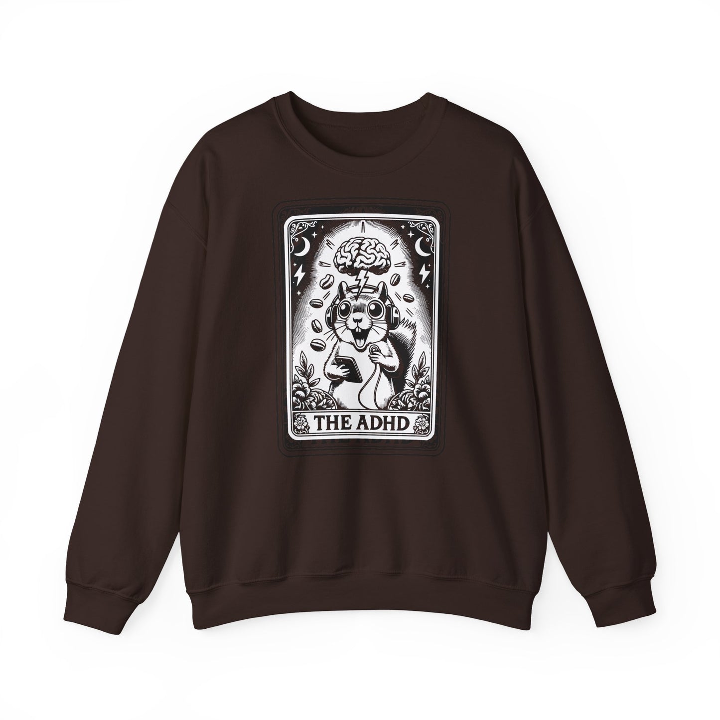 ADHD Tarot Card Squirrel sweatshirt | Crewneck, Psychedelic Brain Illustration