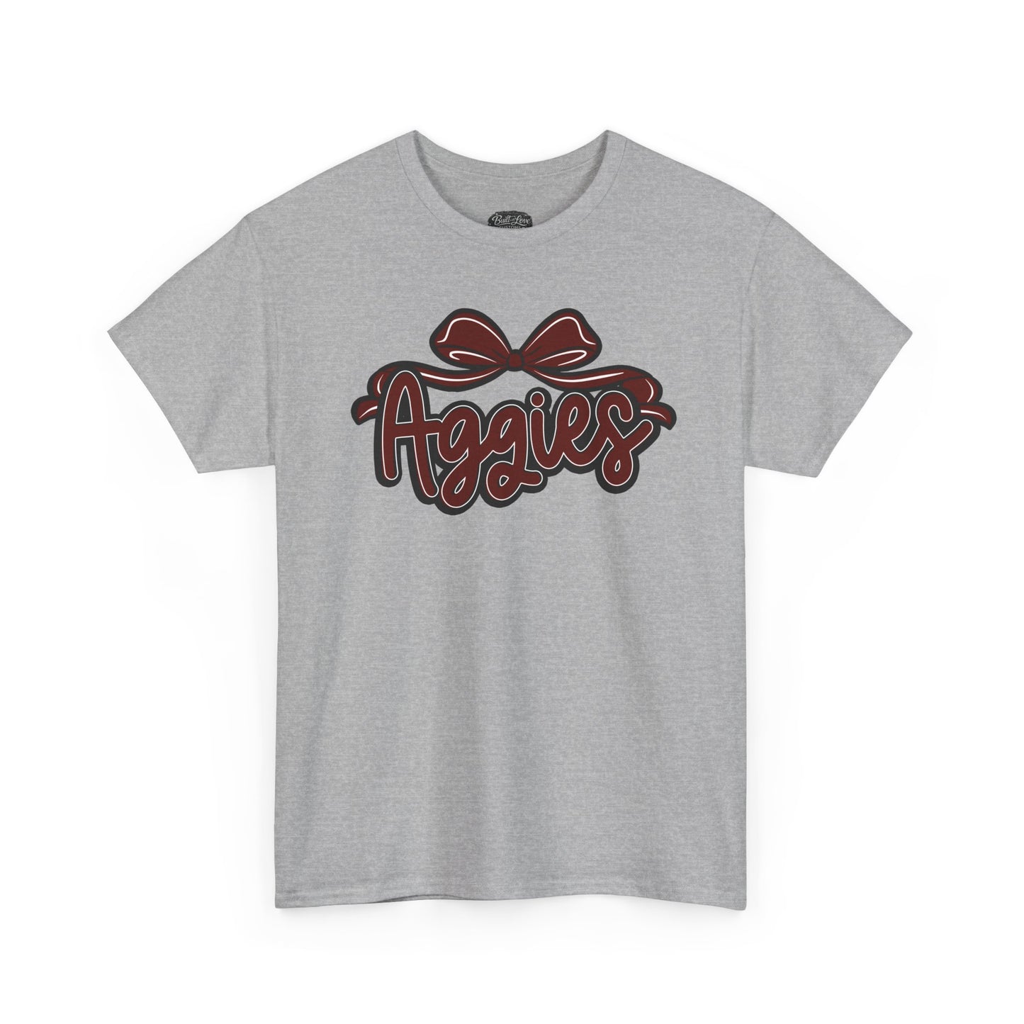 Aggies Script Logo T-Shirt | Bow Graphic, Collegiate Spirit