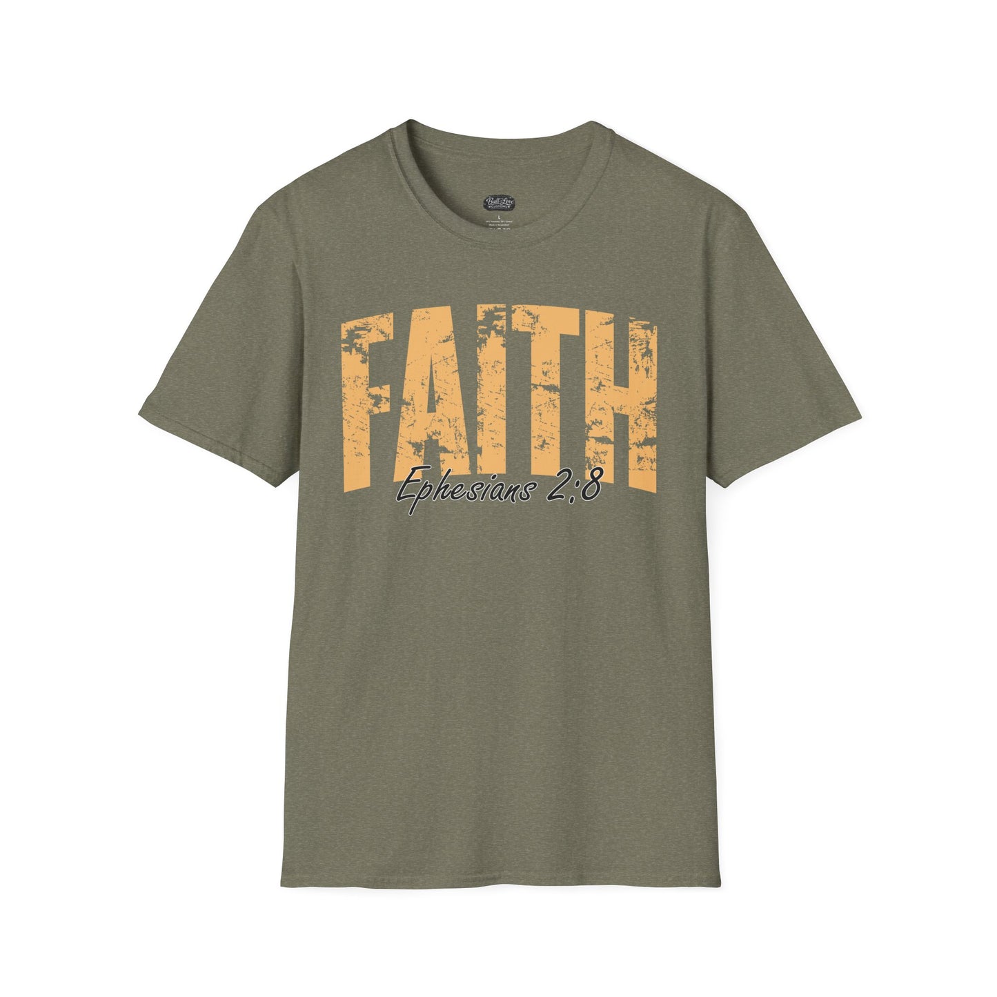 Faith distressed typography T-Shirt | Romans 2:9 scripture tee