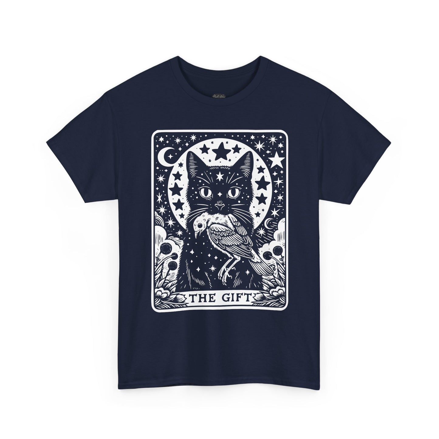 Tarot Cat The Gift Tee | Mystical Cat Tarot Card shirt, Occult Stars Moon Design