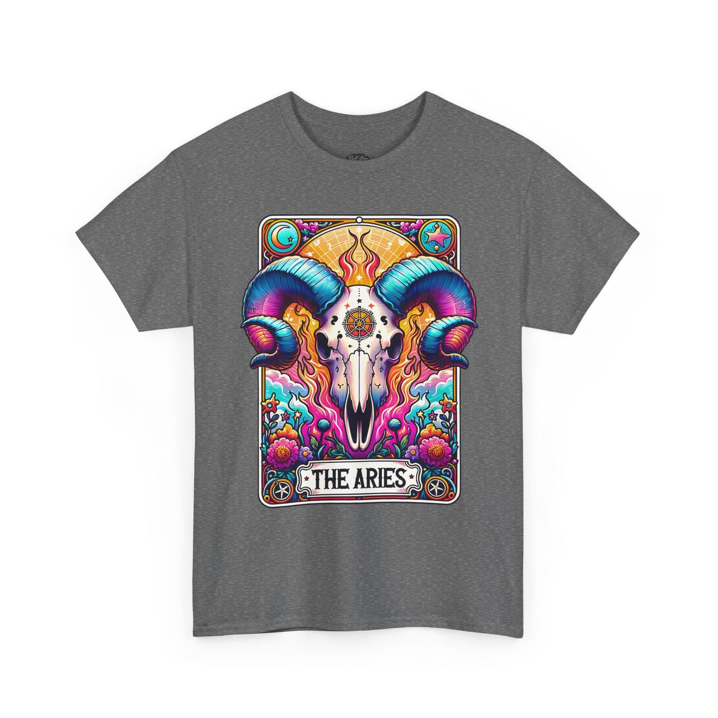 Aries Ram Skull Illustration Tee | Zodiac Astrology Shirt