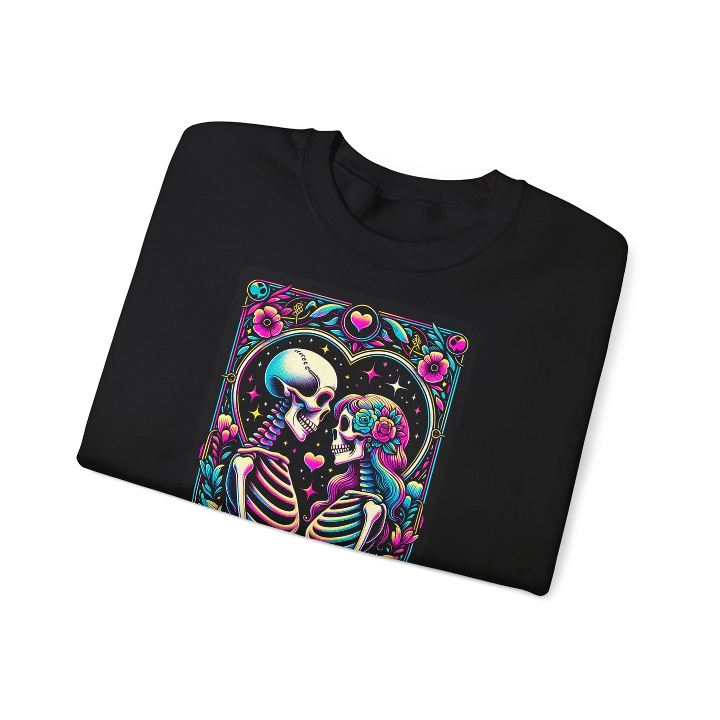 The Lovers skeleton tarot art Sweatshirt | Day of the Dead romance
