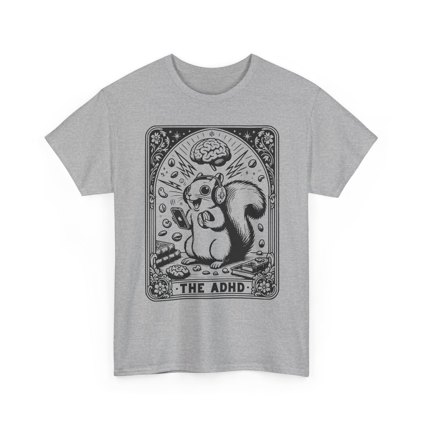 The ADHD Squirrel Tee | Cute Retro Illustration, Mental Health Awareness