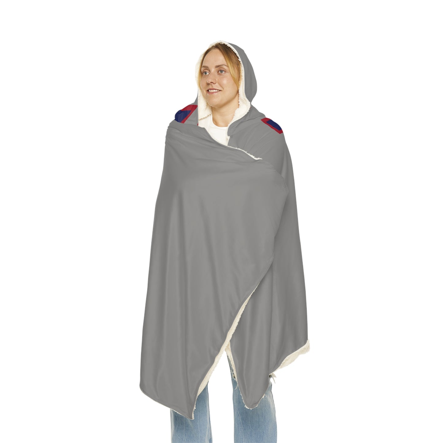 NY Giants logo Snuggle Blanket | NFL team fleece hooded throw