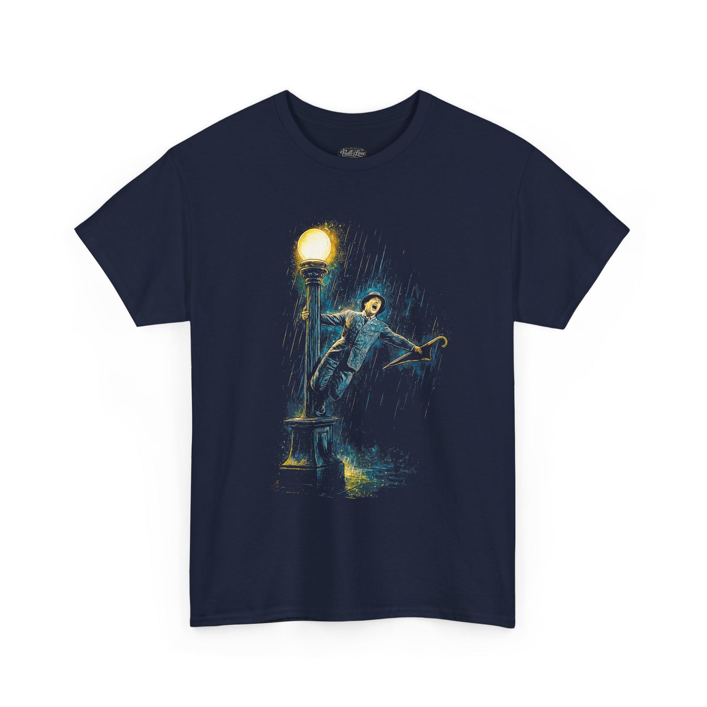 Man Dancing on Lamp Post T-Shirt | Night Street Vintage Musical Scene