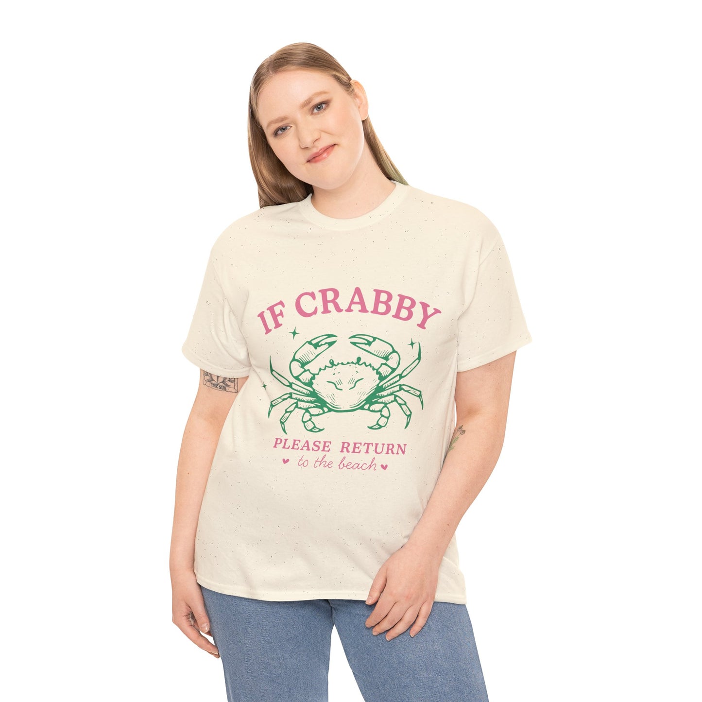 Crabby Beach Tee – “If Crabby Please Return to the Beach” Cute Crab Graphic T-Shirt