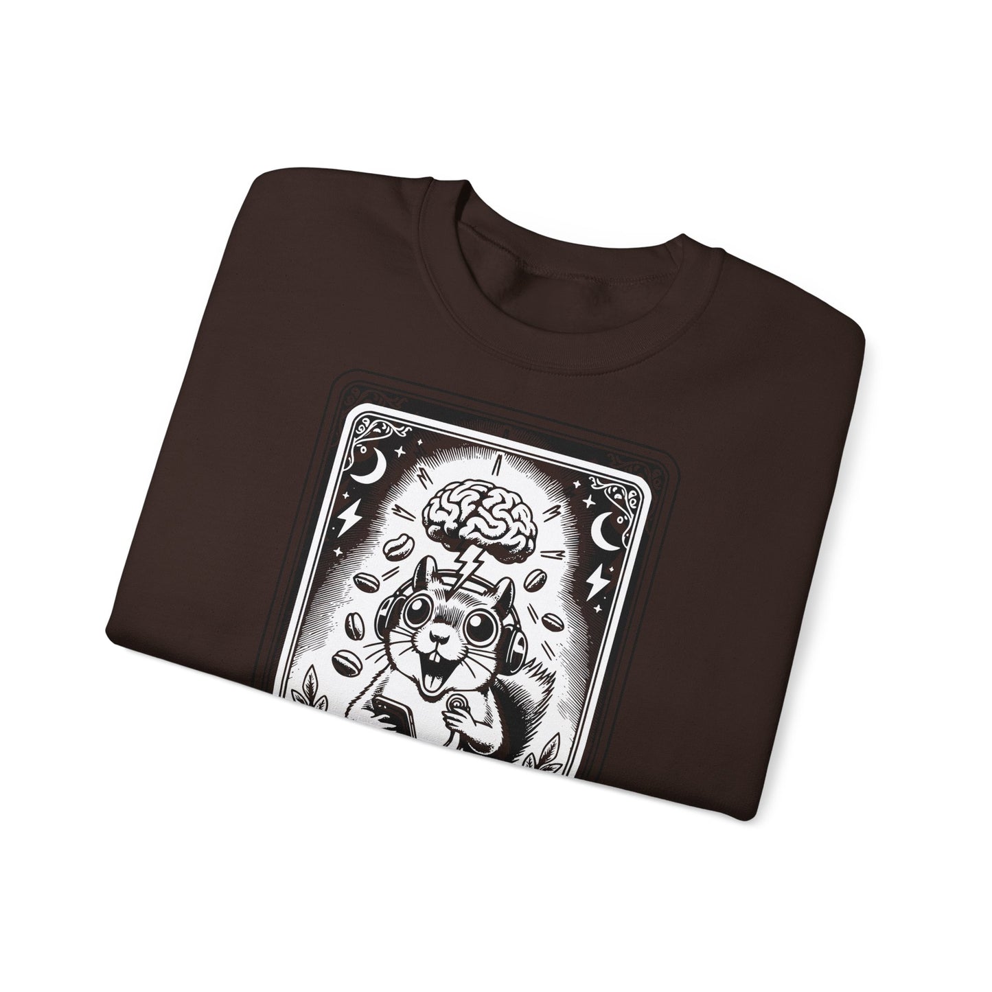 ADHD Tarot Card Squirrel sweatshirt | Crewneck, Psychedelic Brain Illustration