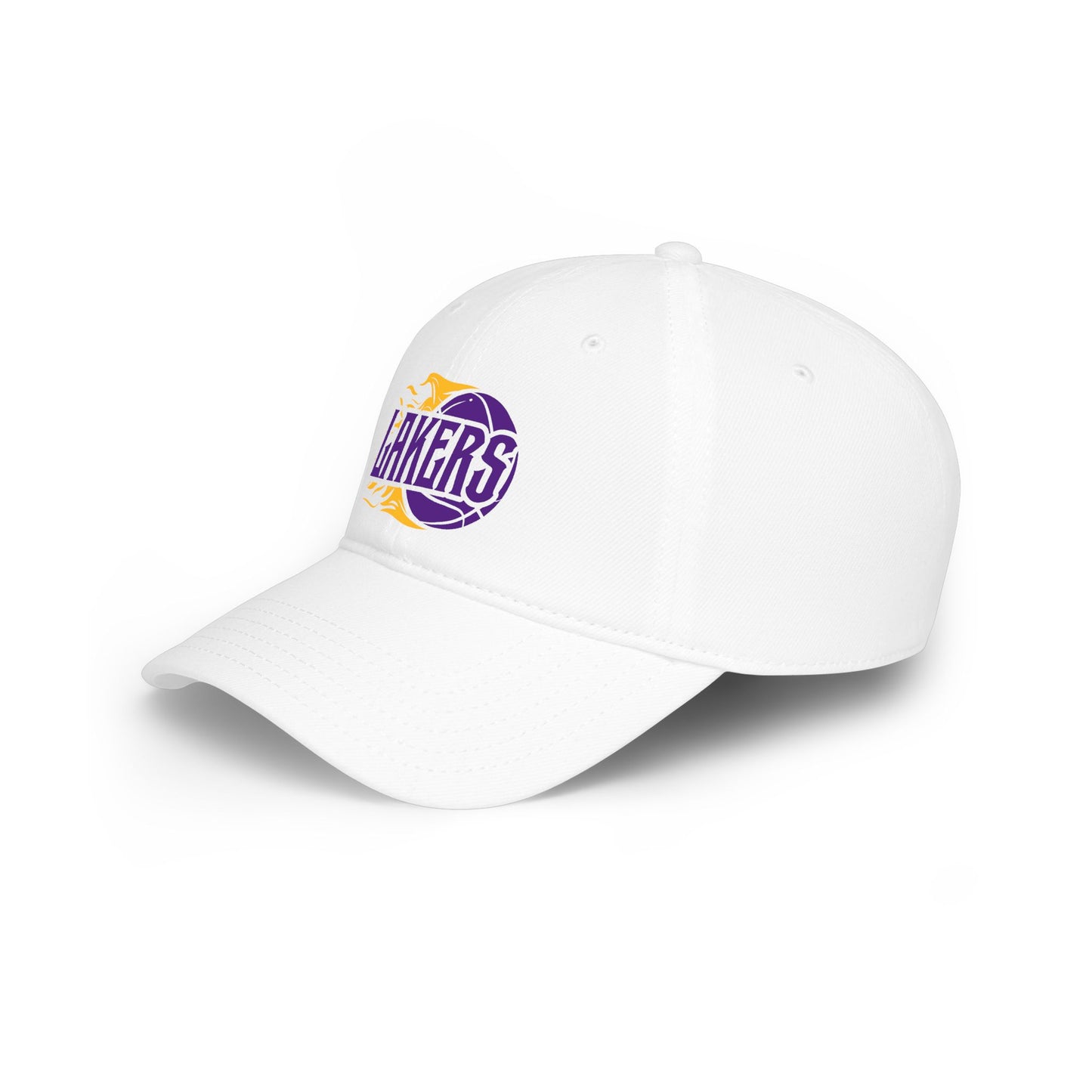 Lakers Flame Basketball Cap | Purple Yellow Logo Embroidered