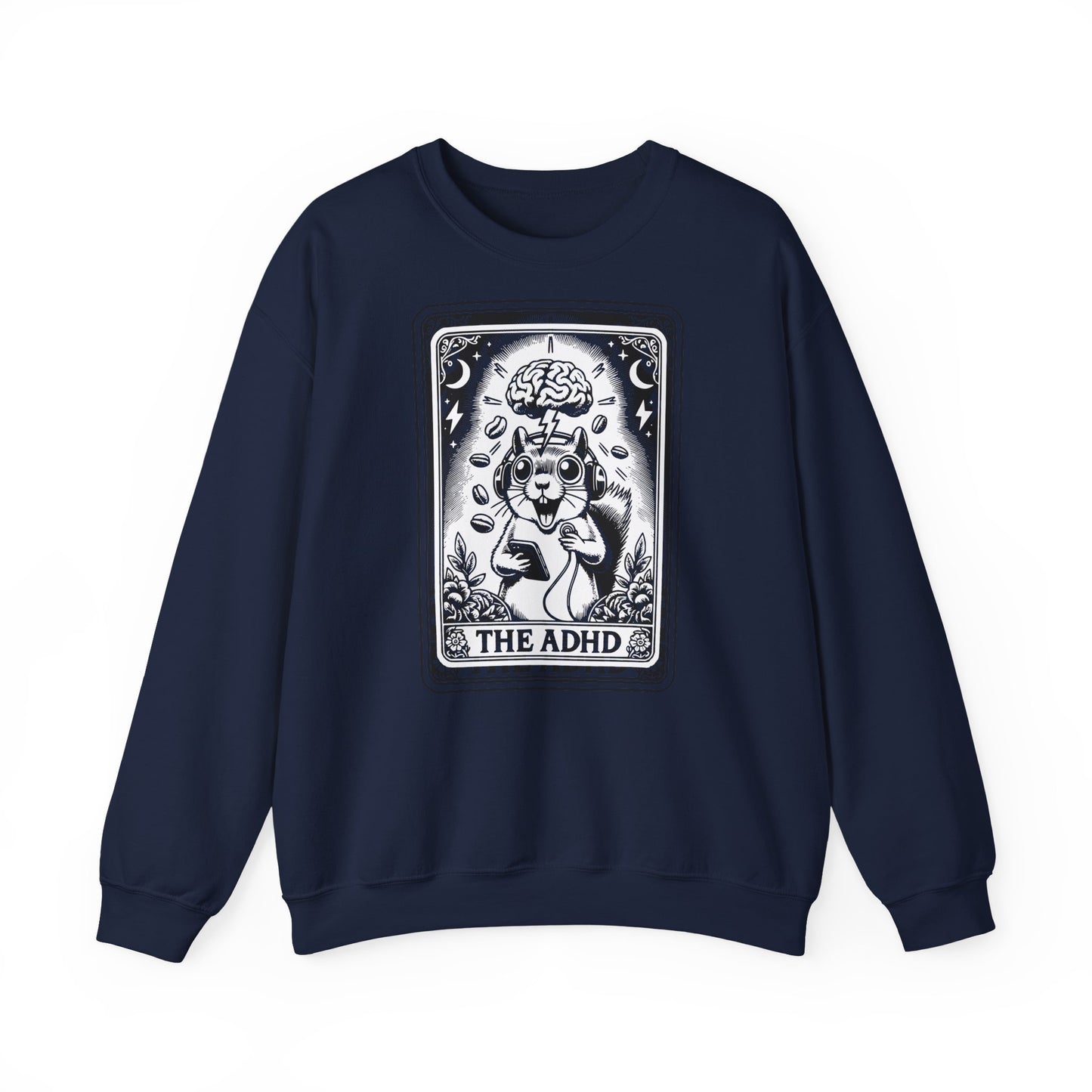 ADHD Tarot Card Squirrel sweatshirt | Crewneck, Psychedelic Brain Illustration
