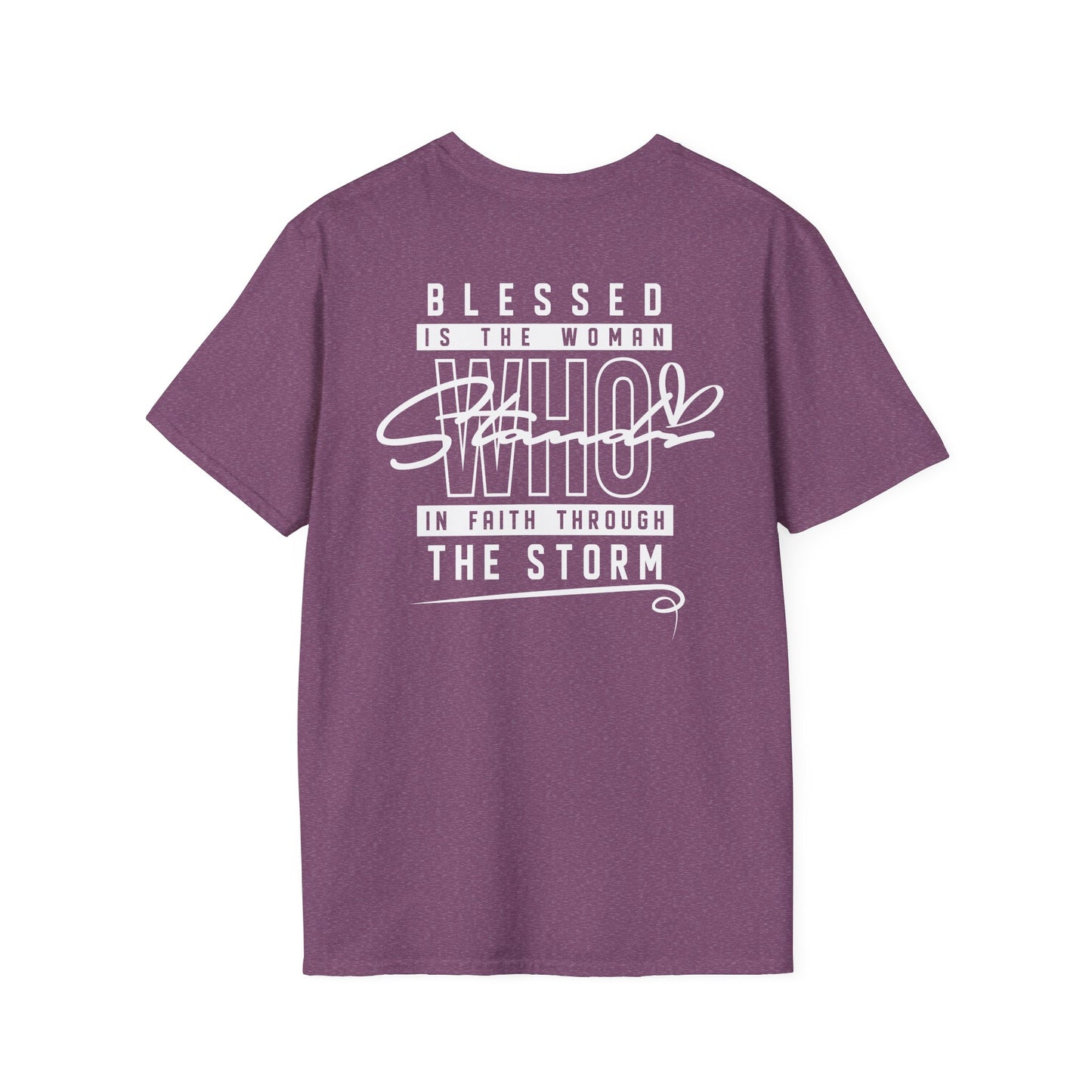 Blessed Through the Storm Christian T-Shirt — Women’s Faith Cross Tee