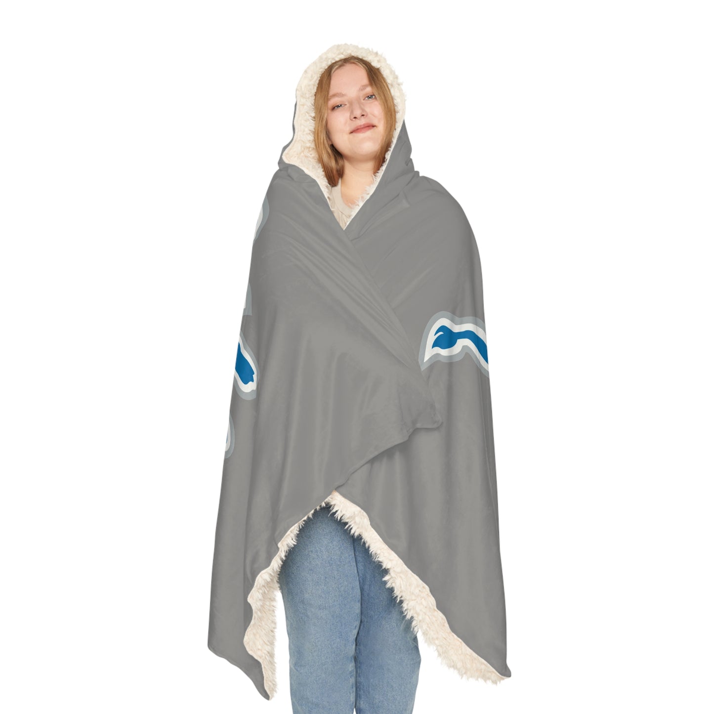 Blue Lion Logo Snuggle Blanket | Hooded Throw, Team Spirit