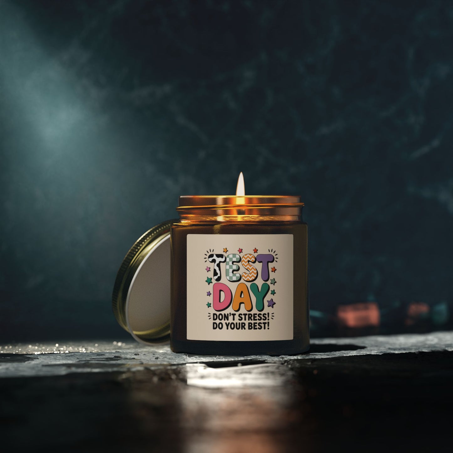 Test Day Don't Stress Candle | Coconut Apricot Soy Wax 4oz 9oz