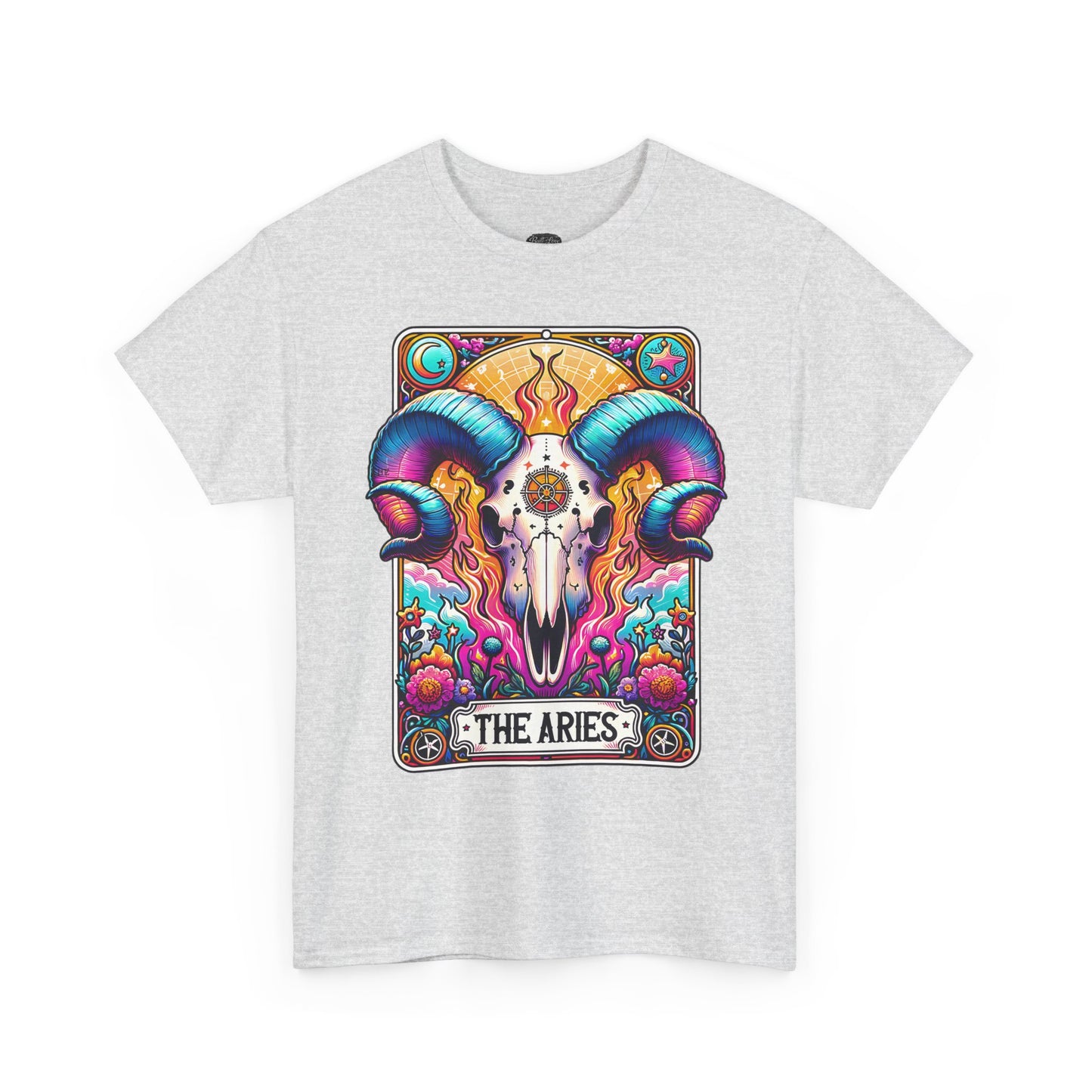 Aries Ram Skull Illustration Tee | Zodiac Astrology Shirt