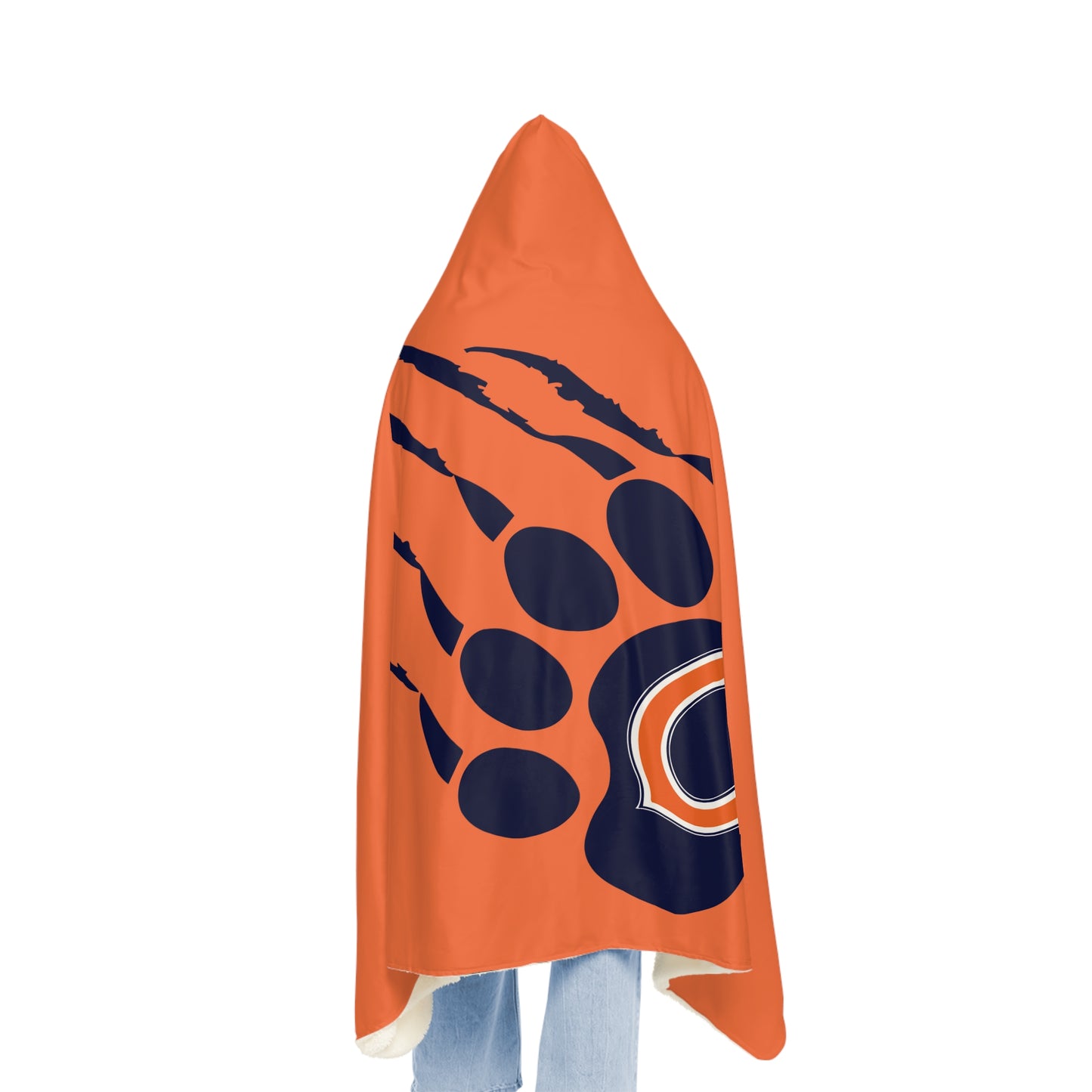 Bear Paw with C Logo Snuggle Blanket | Orange Navy Team Throw