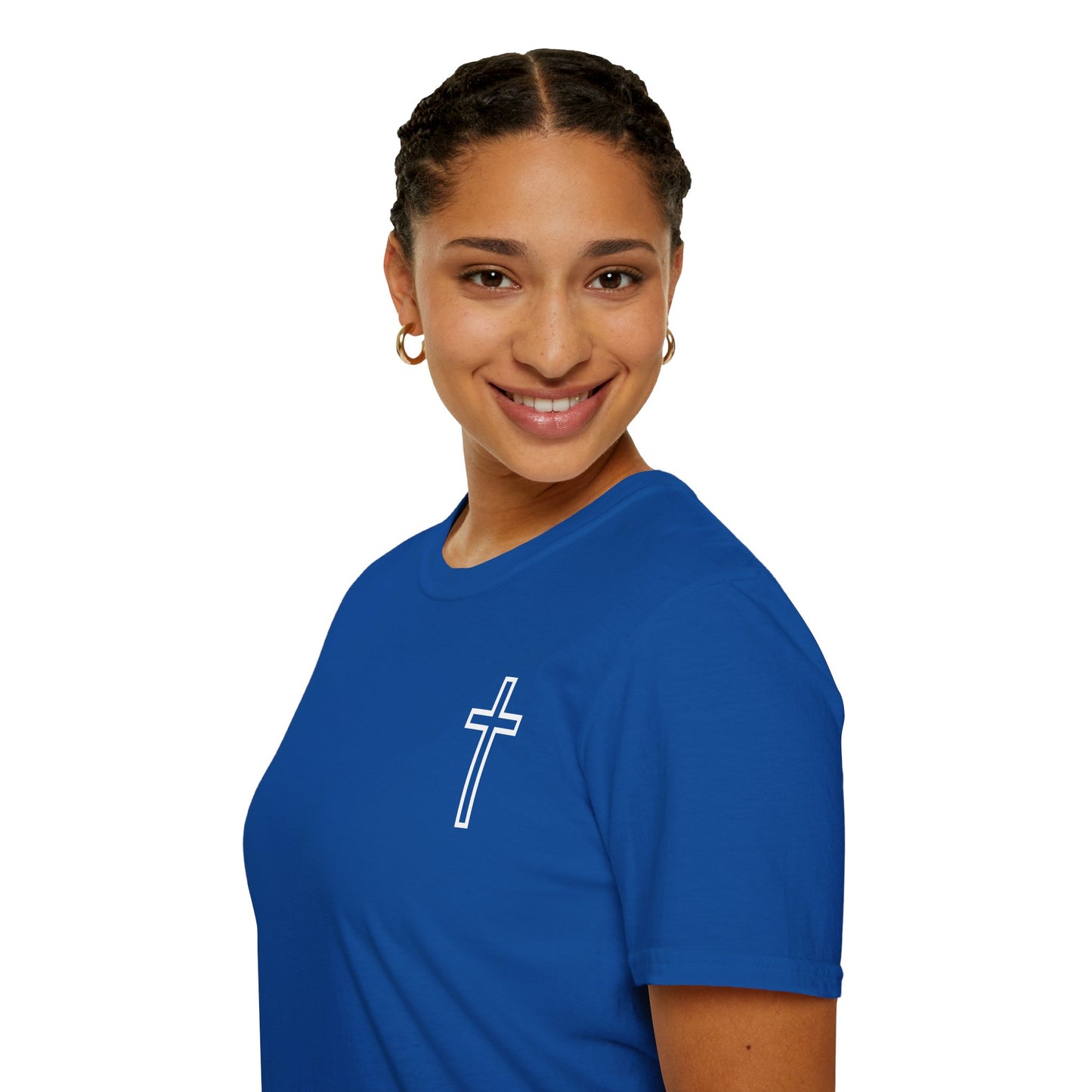 Blessed Through the Storm Christian T-Shirt — Women’s Faith Cross Tee