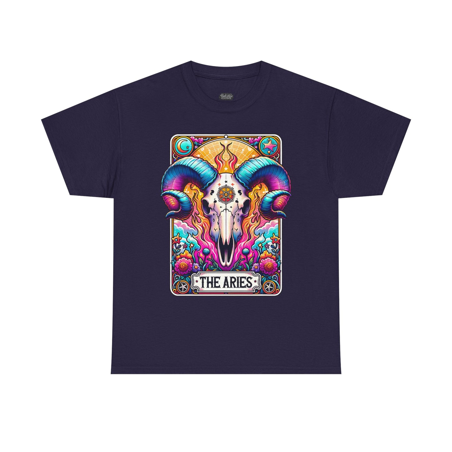 Aries Ram Skull Illustration Tee | Zodiac Astrology Shirt