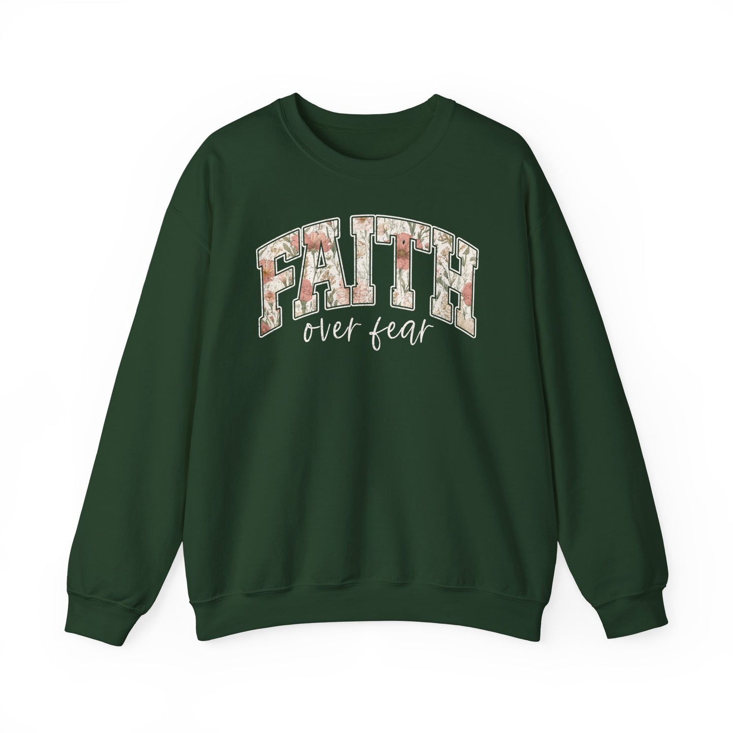 Faith Floral Crewneck Sweatshirt — Women's Floral 'FAITH' Pullover