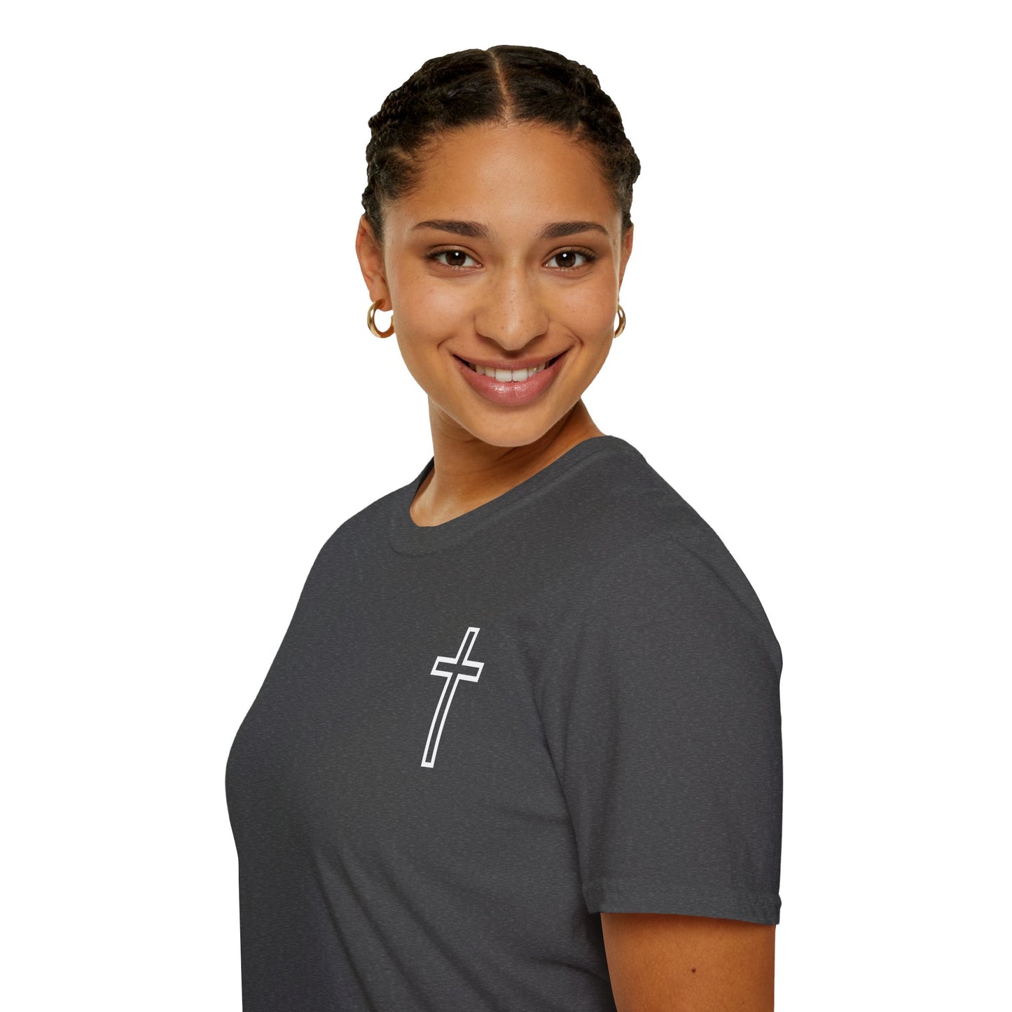 Blessed Through the Storm Christian T-Shirt — Women’s Faith Cross Tee