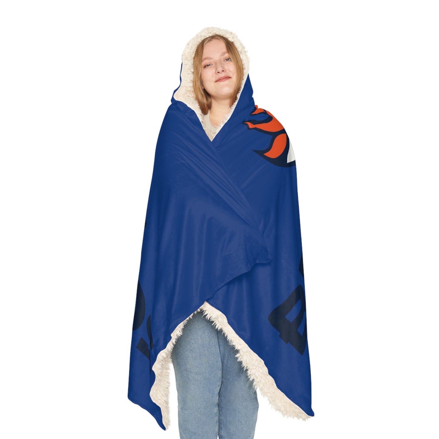 Denver Broncos Logo Blanket | Hooded Throw, NFL Team Fleece