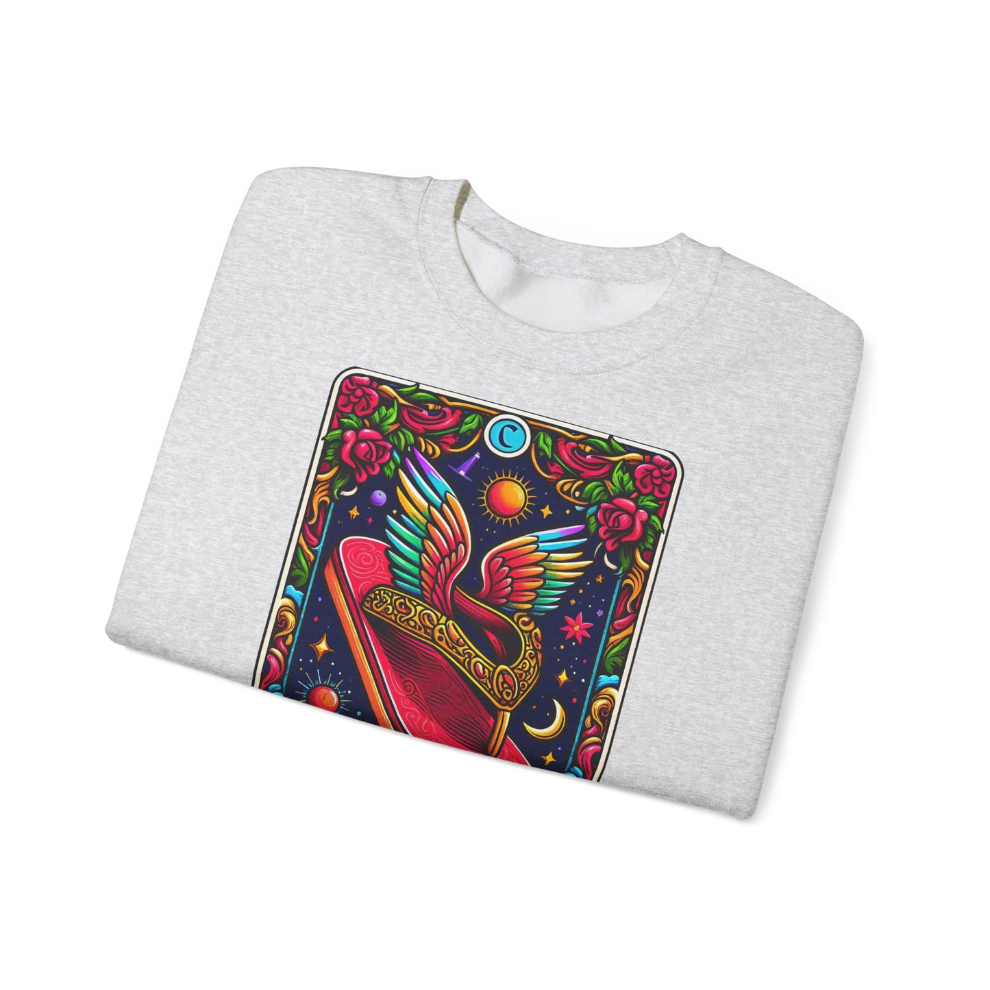 Winged Sombrero Sweatshirt | Lotería Style Mexican Card Art