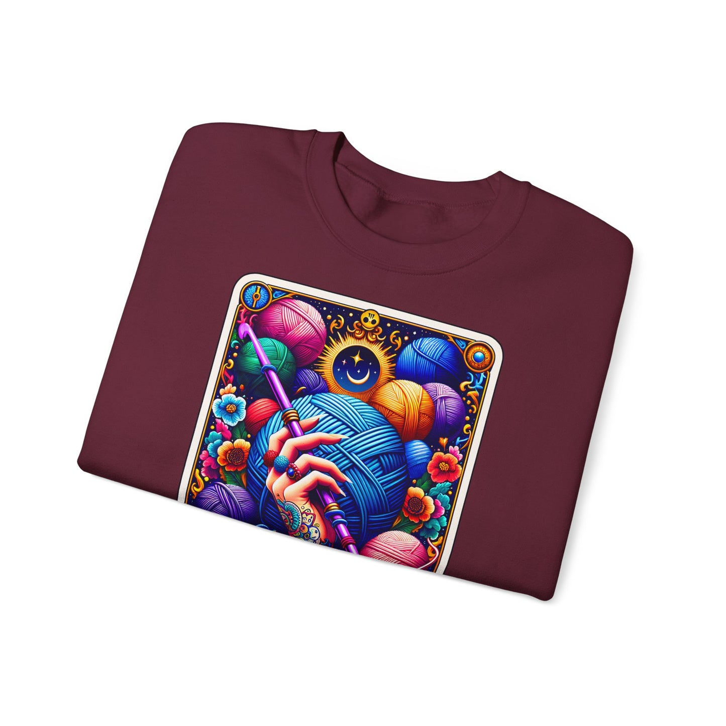 The Hooker knitting tarot art Crewneck Sweatshirt | yarn, crochet, colorful