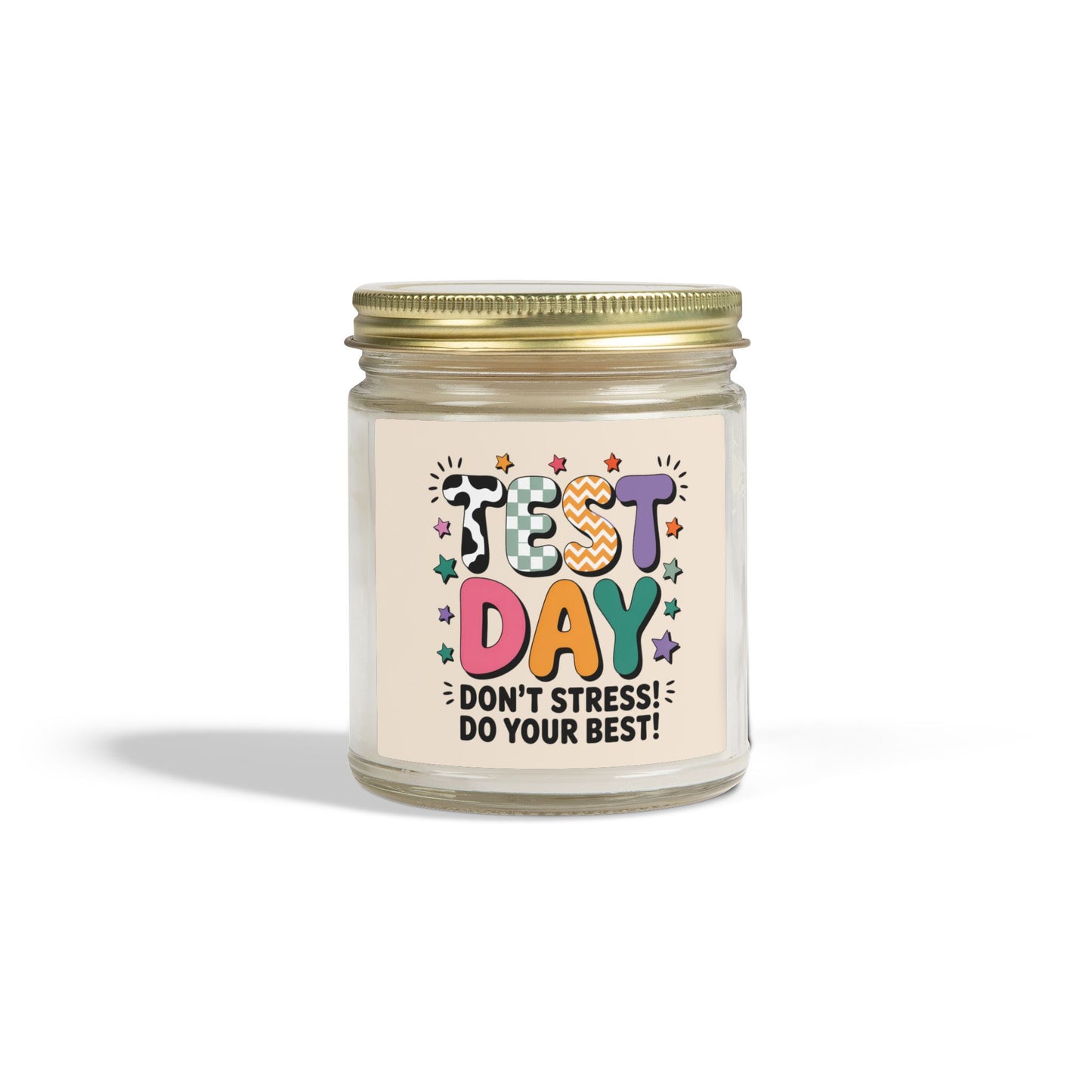 Test Day Don't Stress Candle | Coconut Apricot Soy Wax 4oz 9oz
