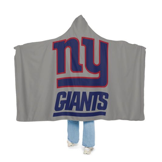 NY Giants logo Snuggle Blanket | NFL team fleece hooded throw