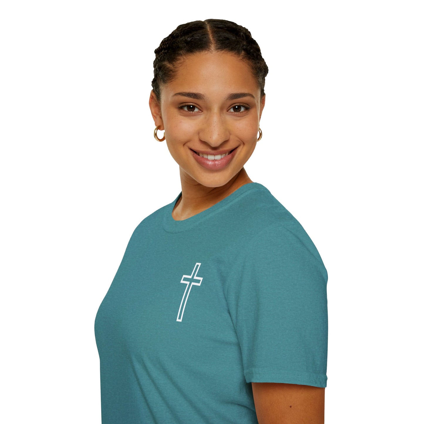 Blessed Through the Storm Christian T-Shirt — Women’s Faith Cross Tee