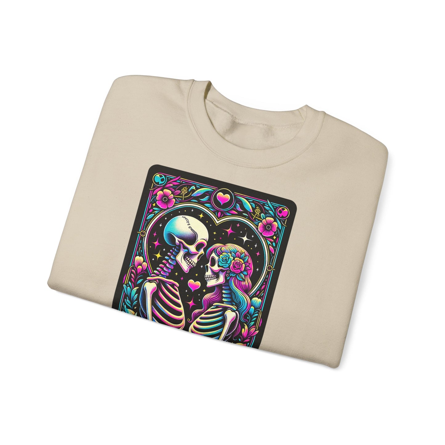 The Lovers skeleton tarot art Sweatshirt | Day of the Dead romance