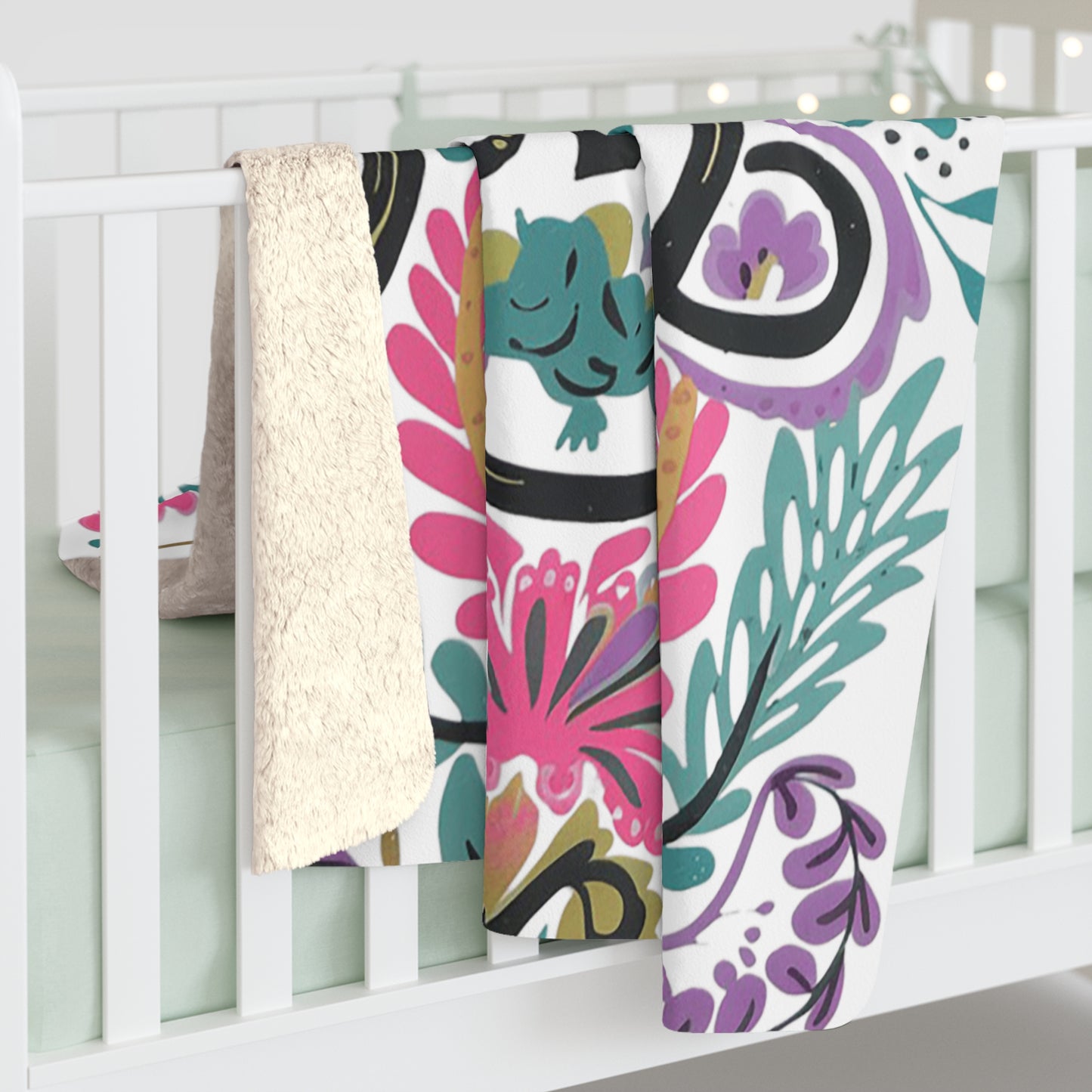 Daughter of the King Sherpa Fleece Blanket | Floral Scripture Throw