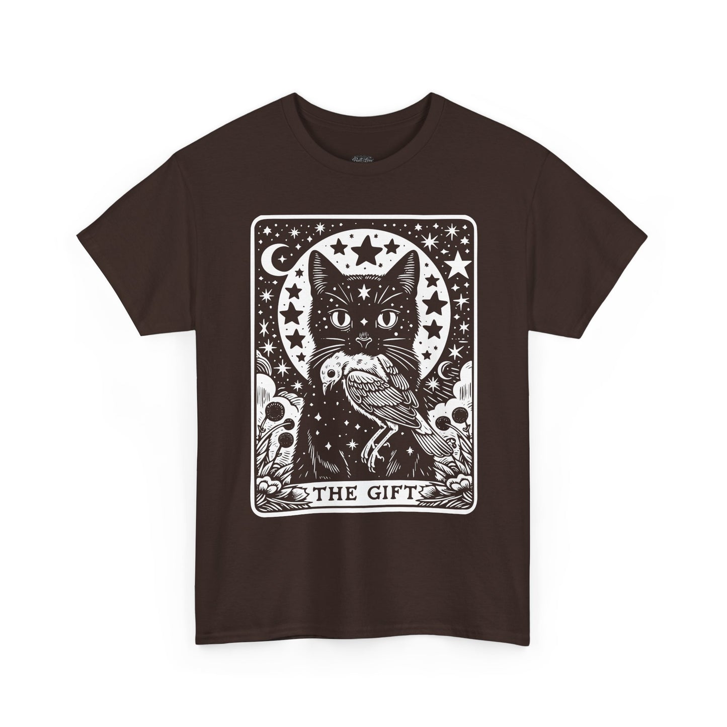 Tarot Cat The Gift Tee | Mystical Cat Tarot Card shirt, Occult Stars Moon Design