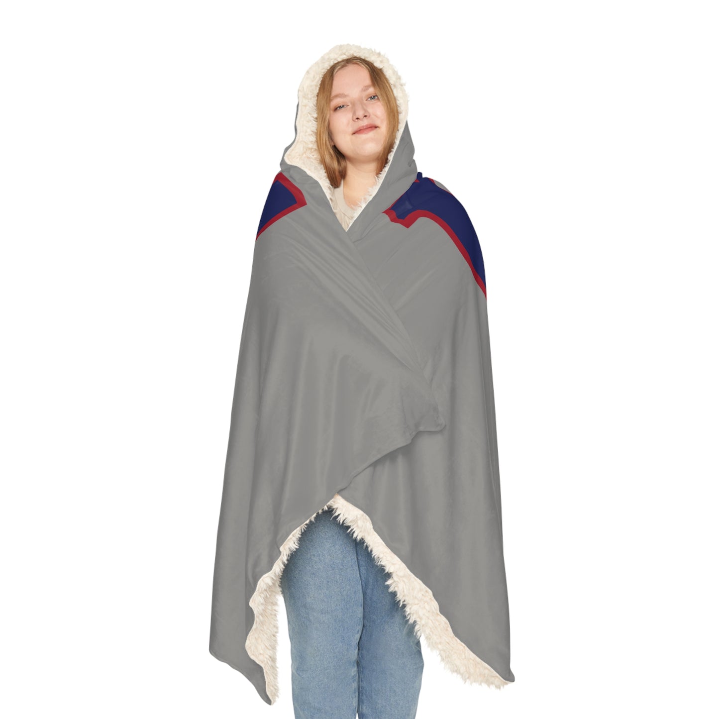 NY Giants logo Snuggle Blanket | NFL team fleece hooded throw