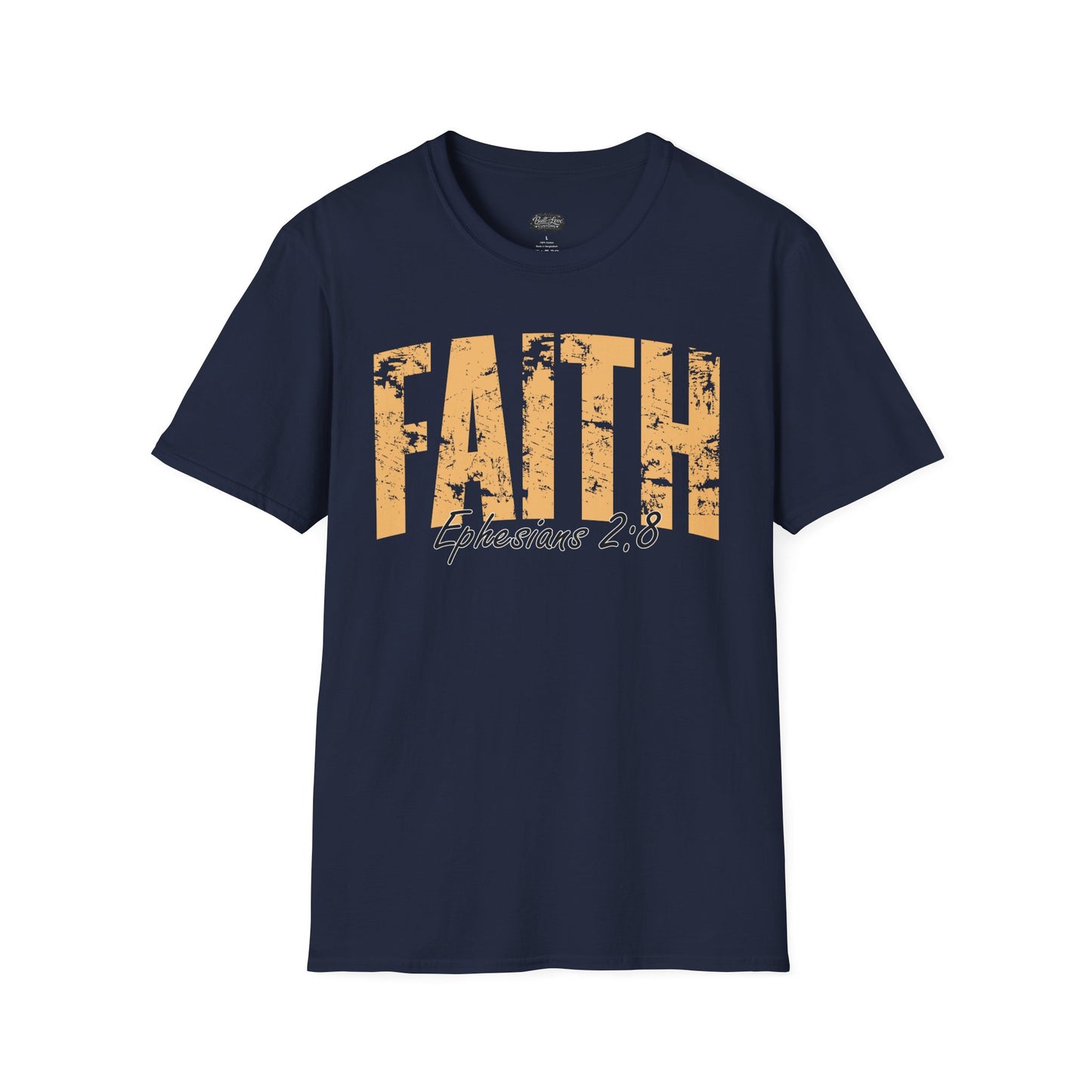 Faith distressed typography T-Shirt | Romans 2:9 scripture tee